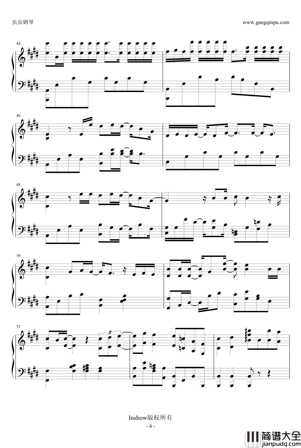 在爱里等你钢琴谱_梁静茹