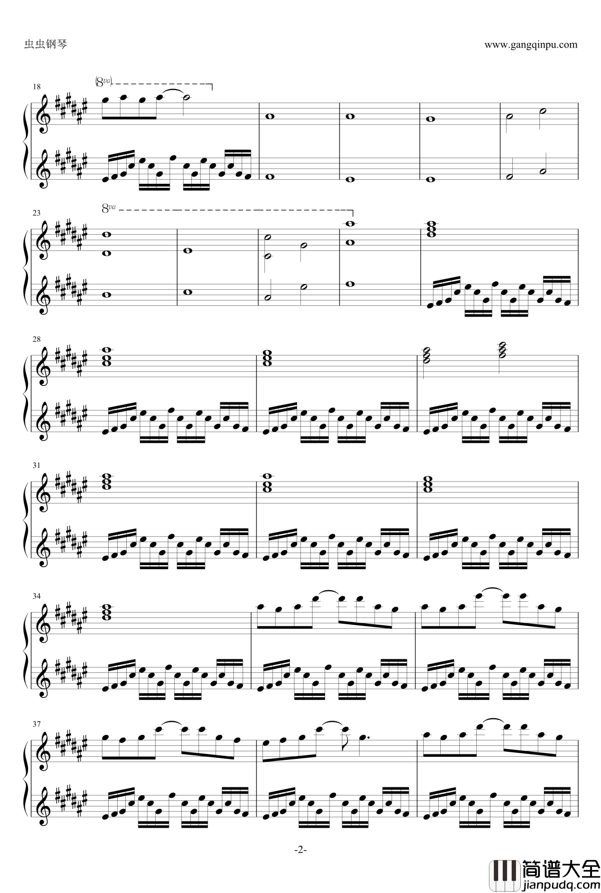 四月は君の嘘BGM钢琴谱_アゲイン_again_横山克