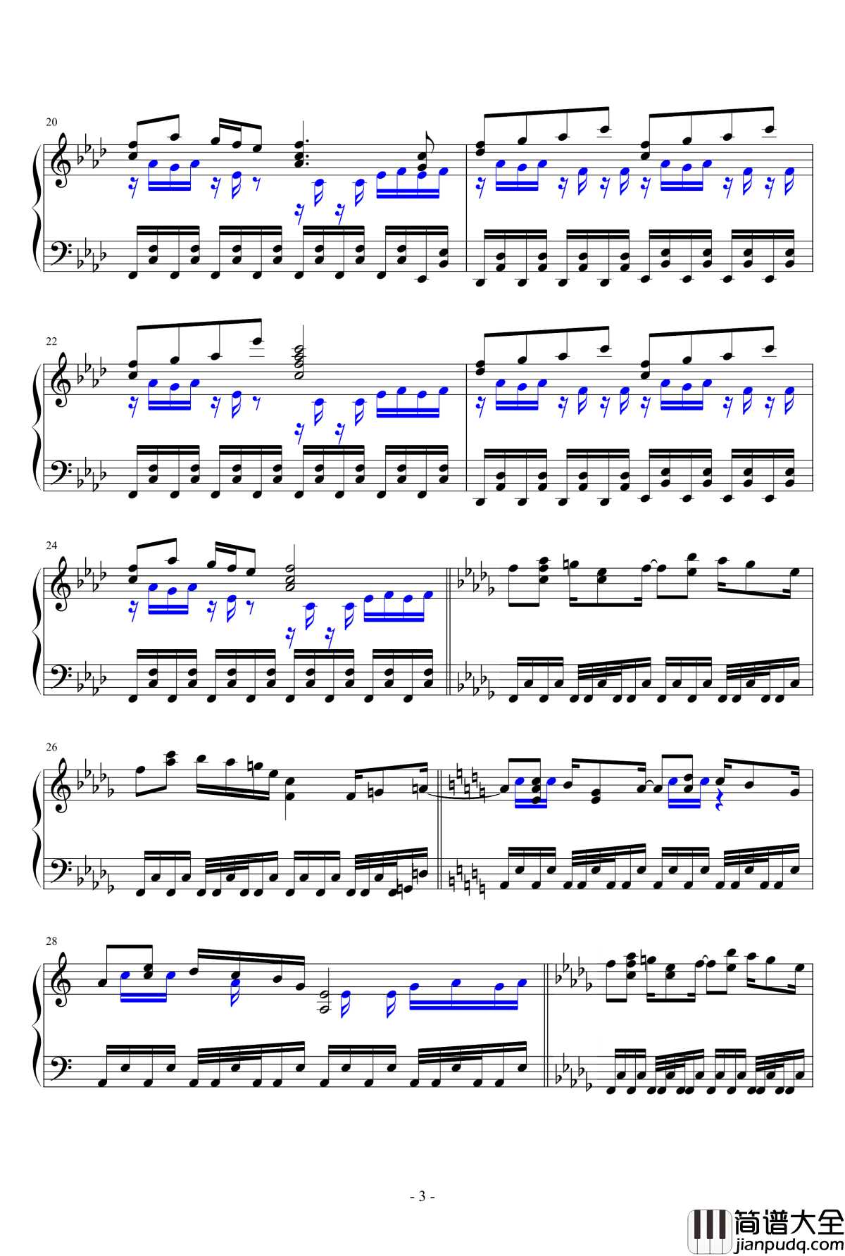 天狗が見ているBlack_Eyes钢琴谱_东方文花帖_东方project