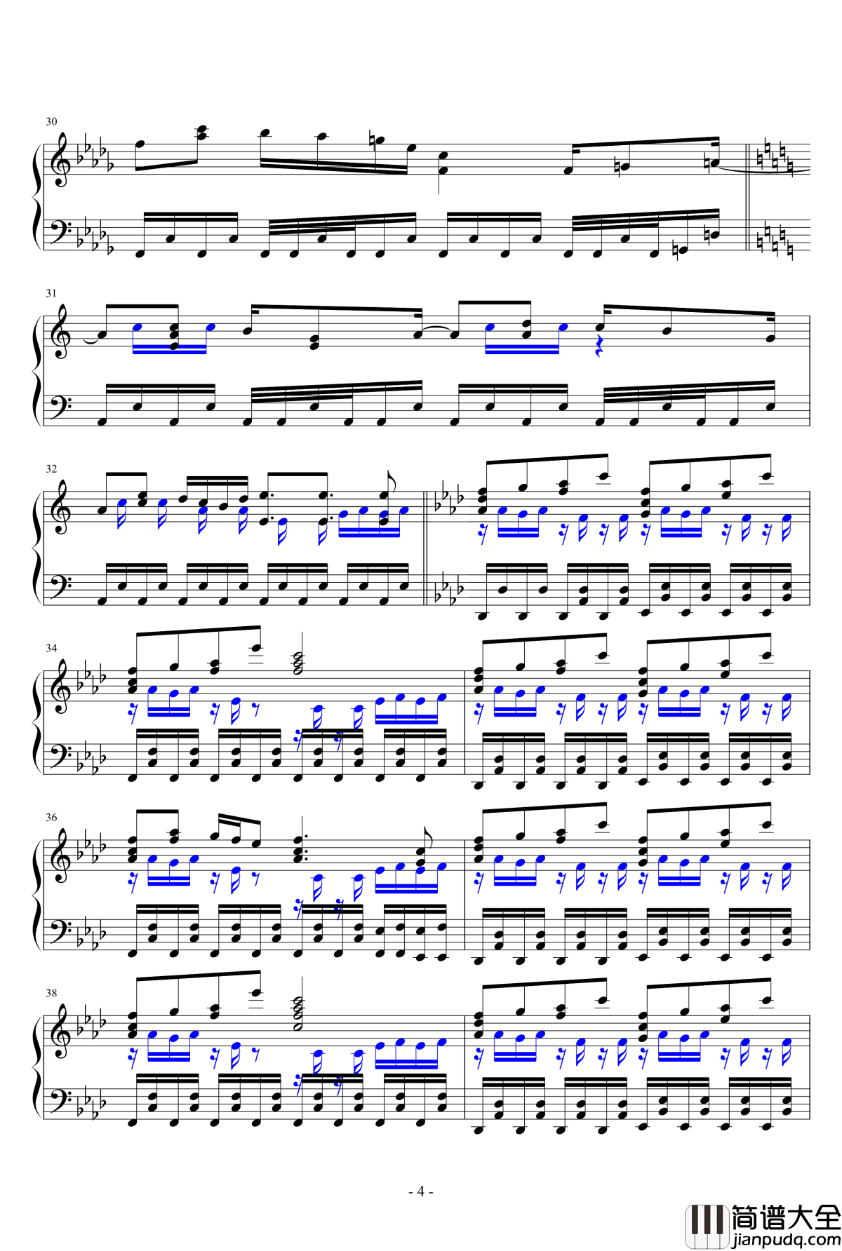 天狗が見ているBlack_Eyes钢琴谱_东方文花帖_东方project