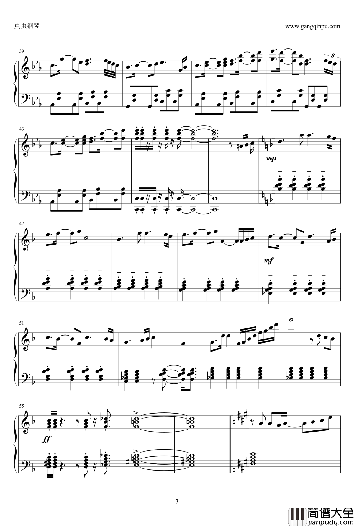 逆动平行时空钢琴谱_V.K