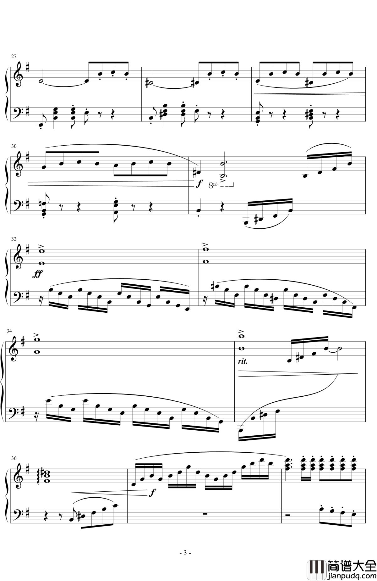 e小调小奏鸣曲钢琴谱_第一乐章_天籁传声