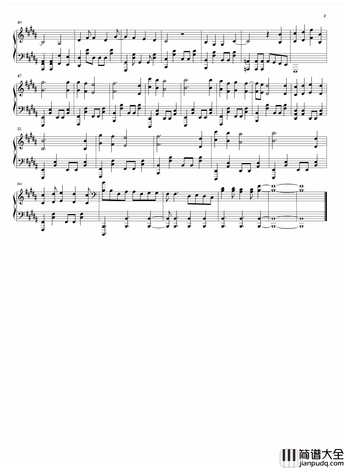 希望の唄钢琴谱_食戟之灵op