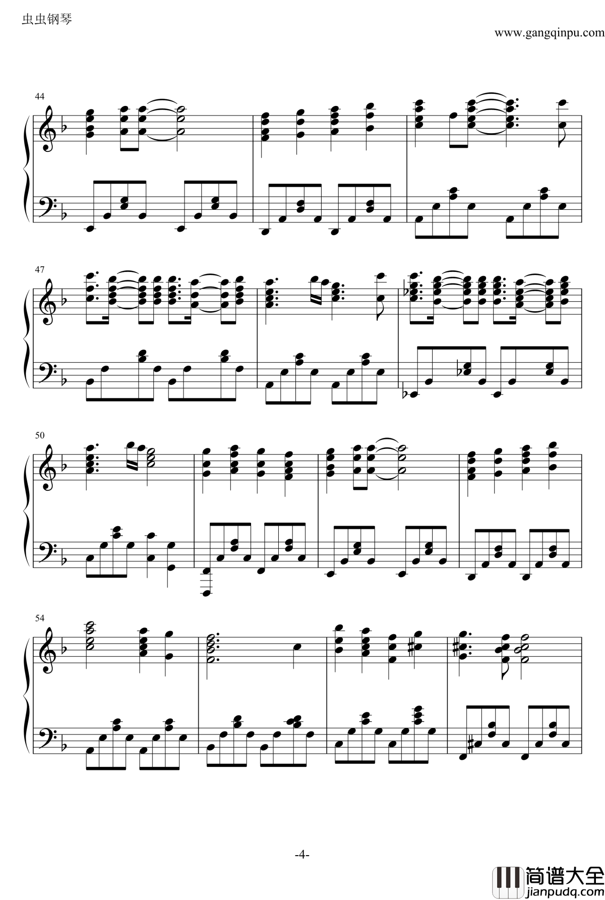 七色シンフォニー钢琴谱_四月是你的谎言