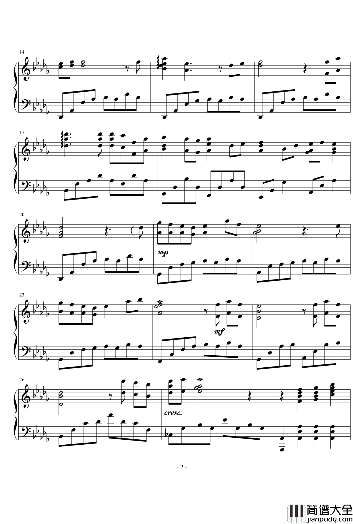 幽灵公主插曲钢琴谱_アシタカとサン和声修改版_幽灵公主