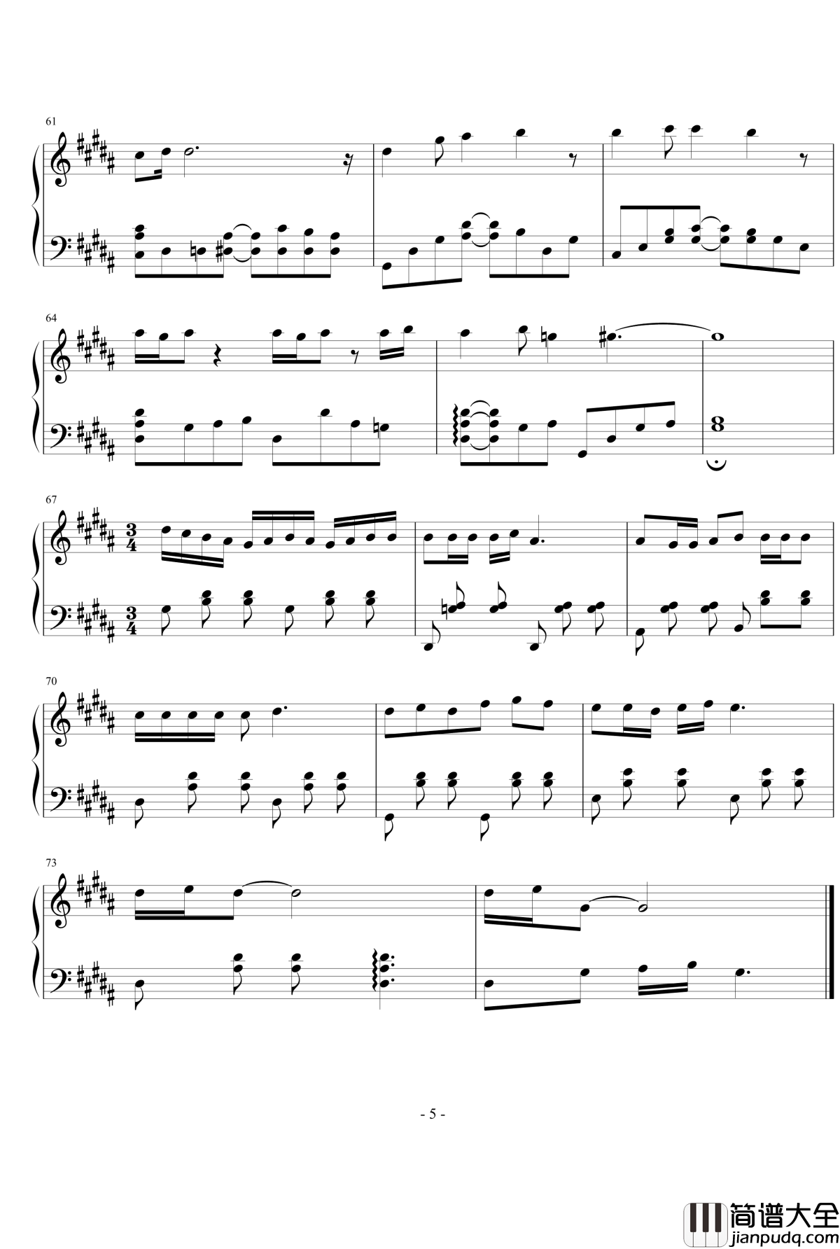 The_Road_Not_Taken钢琴谱_何以笙萧默插曲