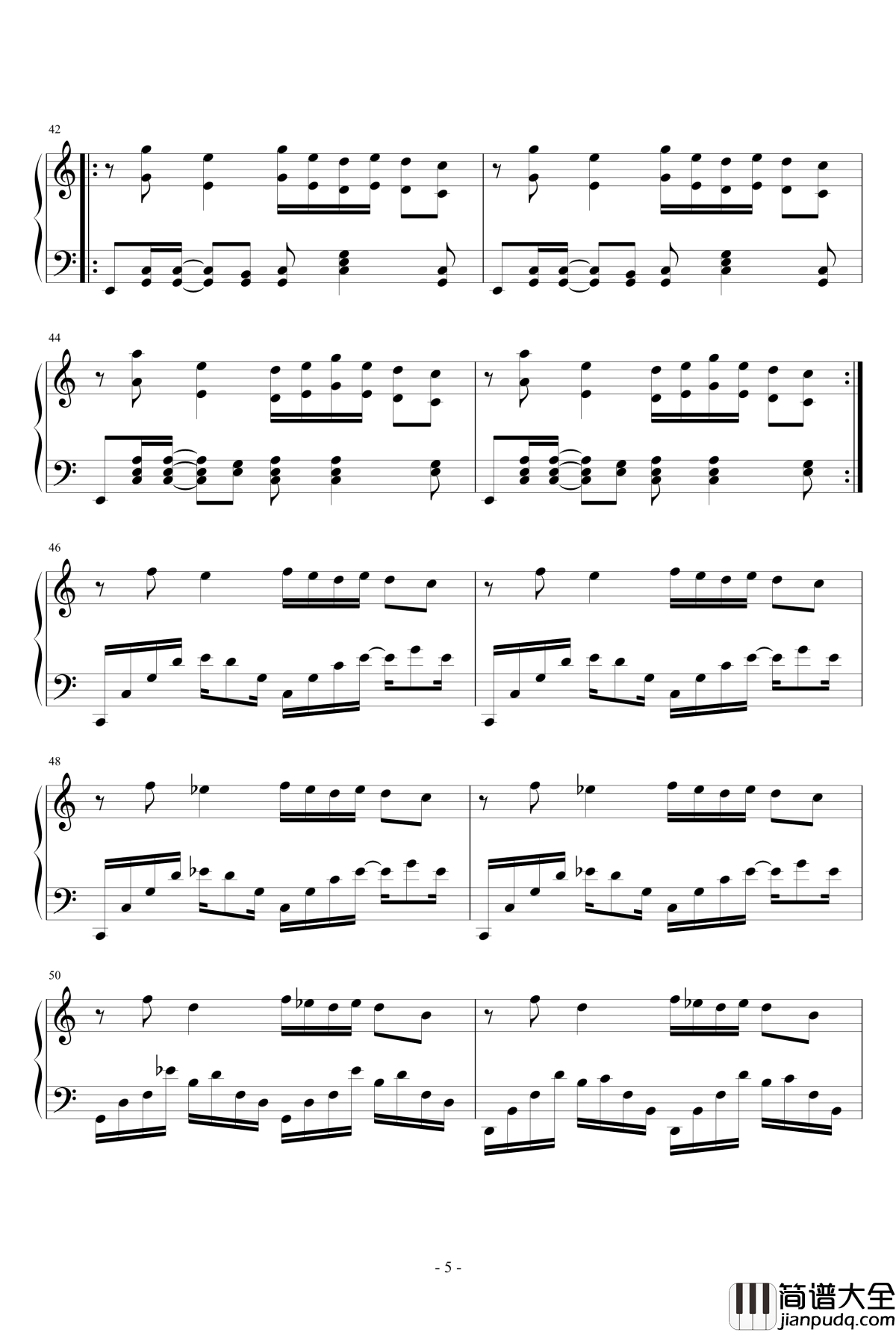 牵线游走钢琴谱_MrSHUM