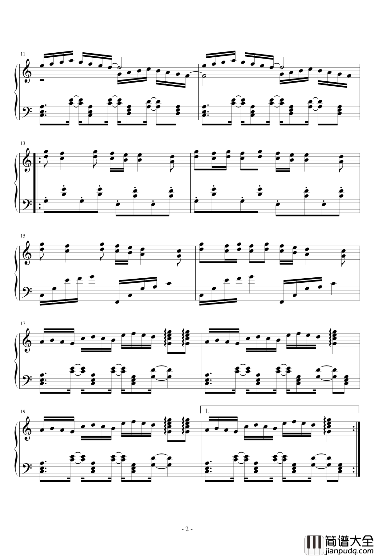 牵线游走钢琴谱_MrSHUM