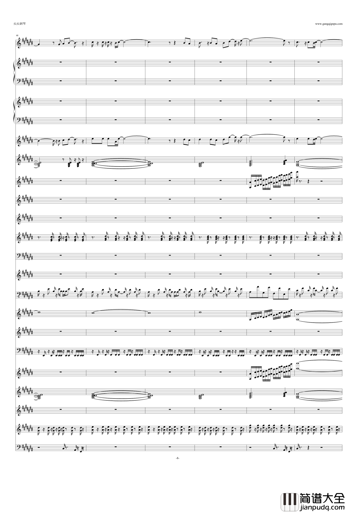 鳥の詩钢琴谱_Air