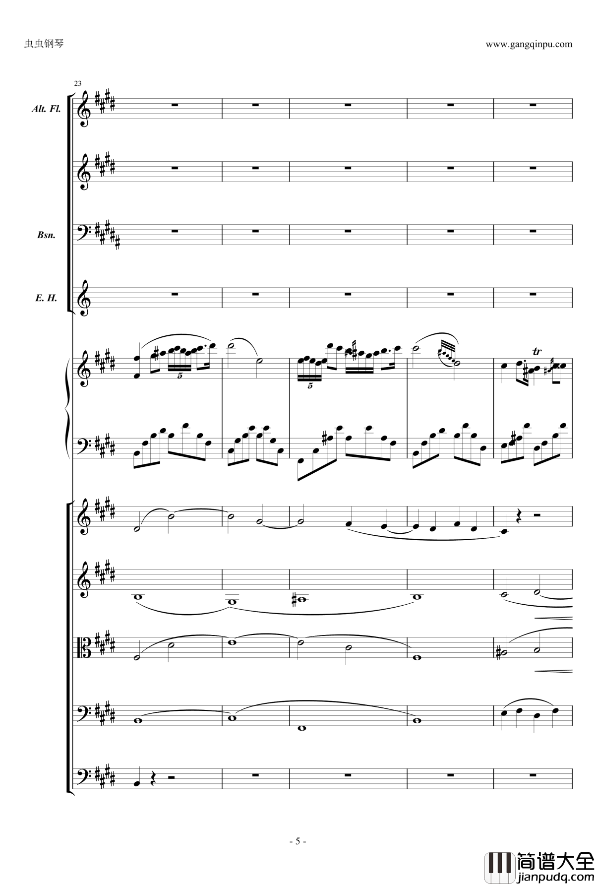 萧邦第一钢琴协奏曲第二乐章钢琴谱_肖邦_chopin