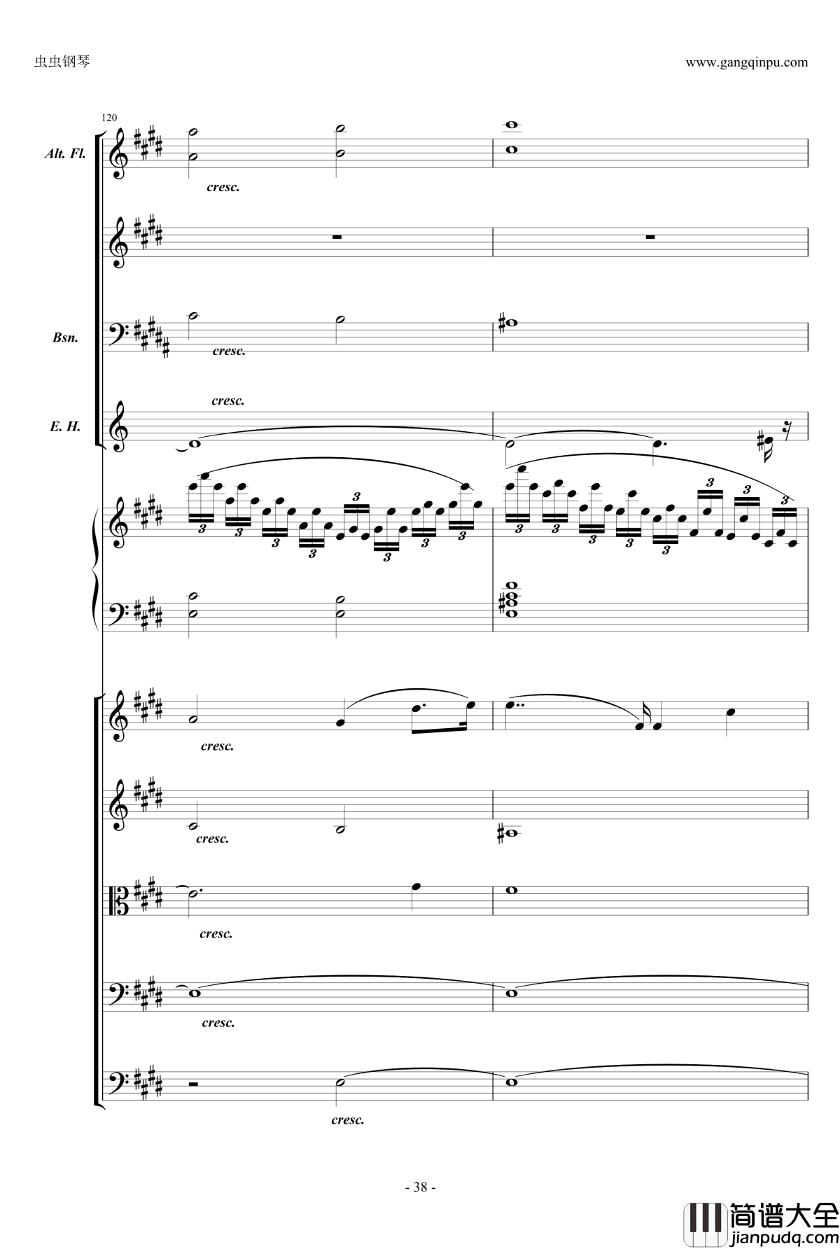 萧邦第一钢琴协奏曲第二乐章钢琴谱_肖邦_chopin