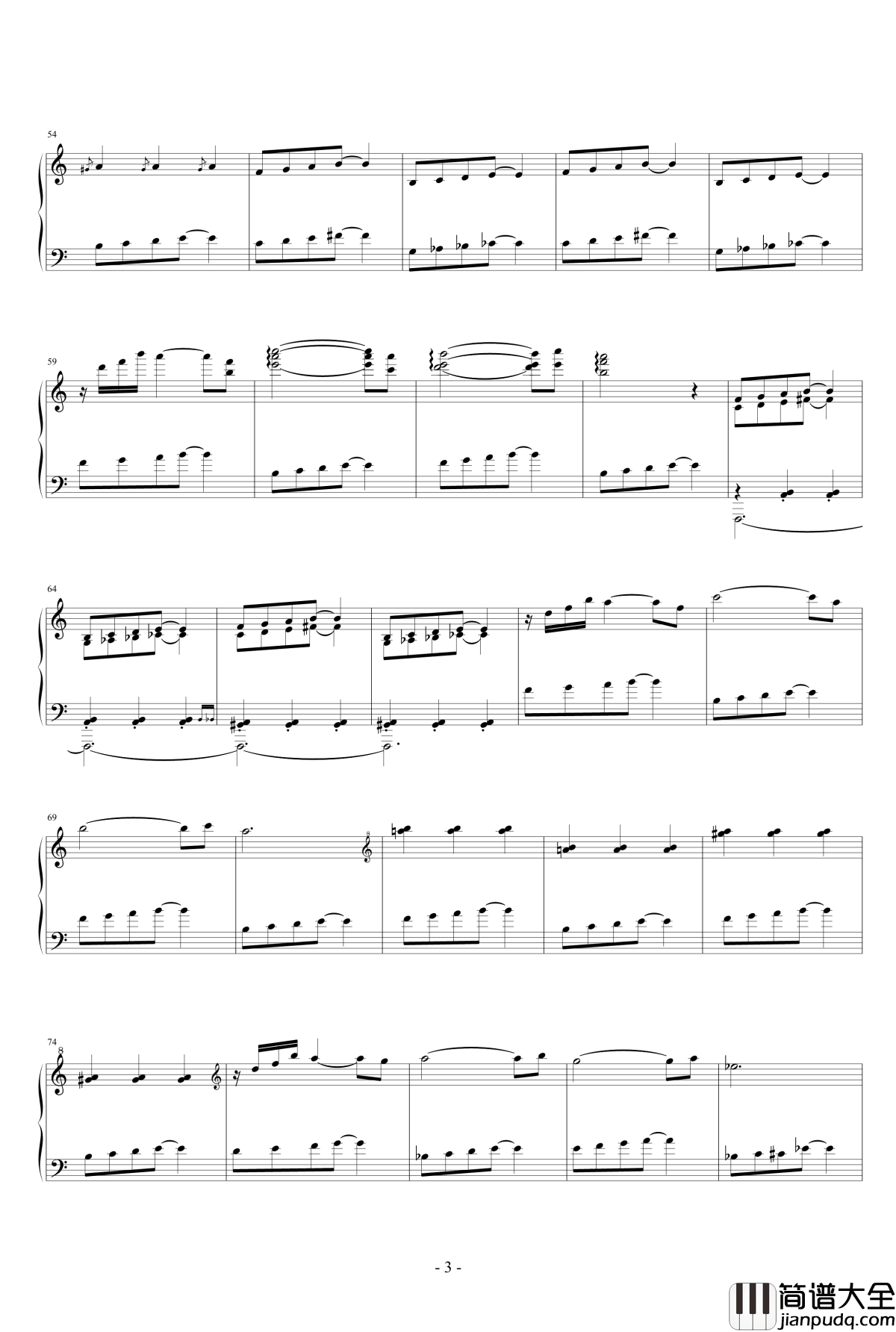 长发公主钢琴谱_配乐集升c小调