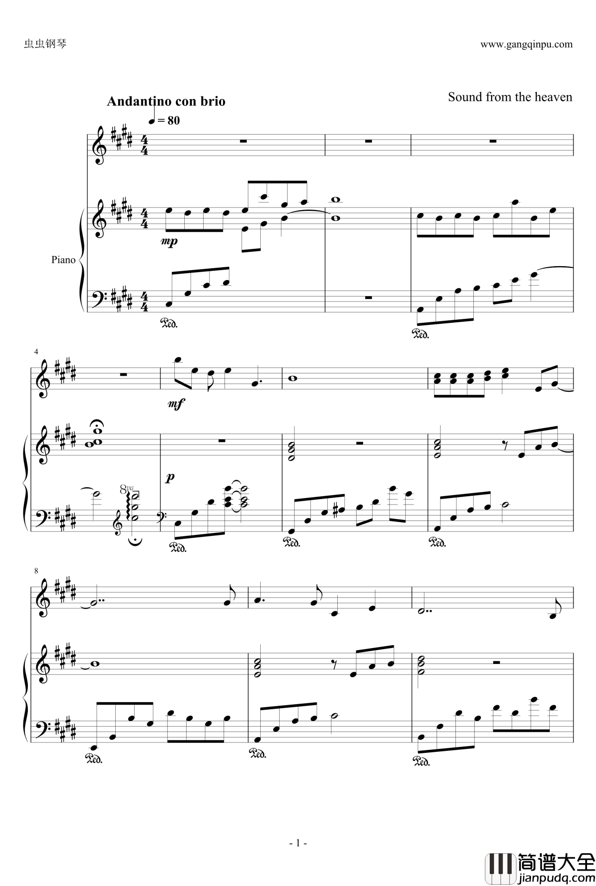 回忆，那时光钢琴谱_天籁传声