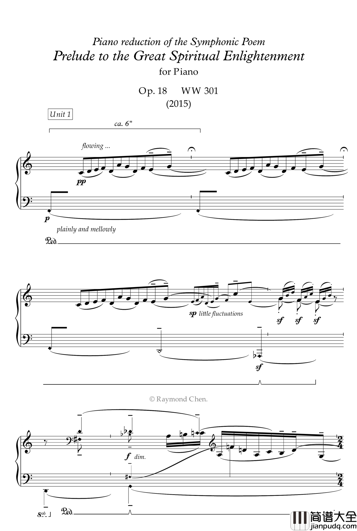 醒悟之诗钢琴谱_流行追梦人