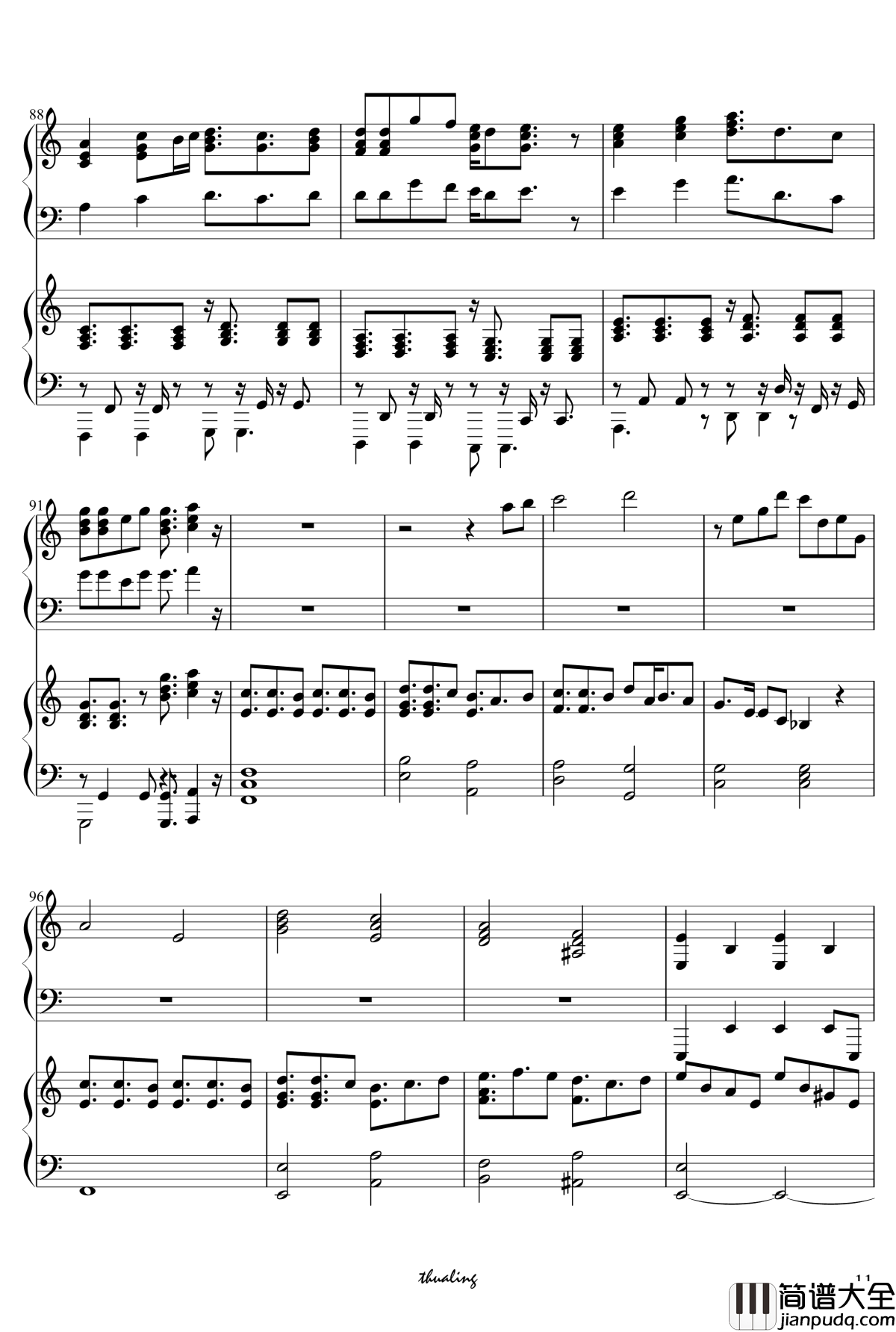 残酷天使的行动纲领钢琴谱_双钢琴爵士版_EVA_OP