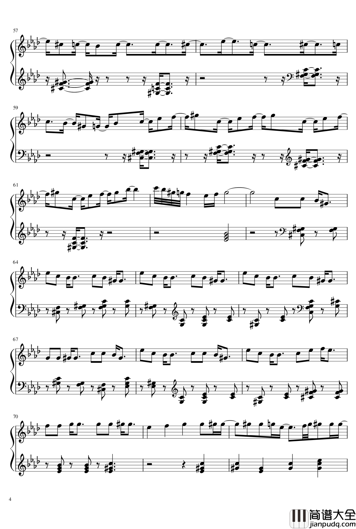 last_snow钢琴谱_松下优也