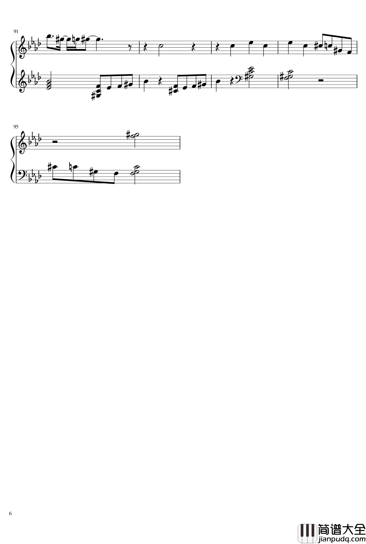 last_snow钢琴谱_松下优也