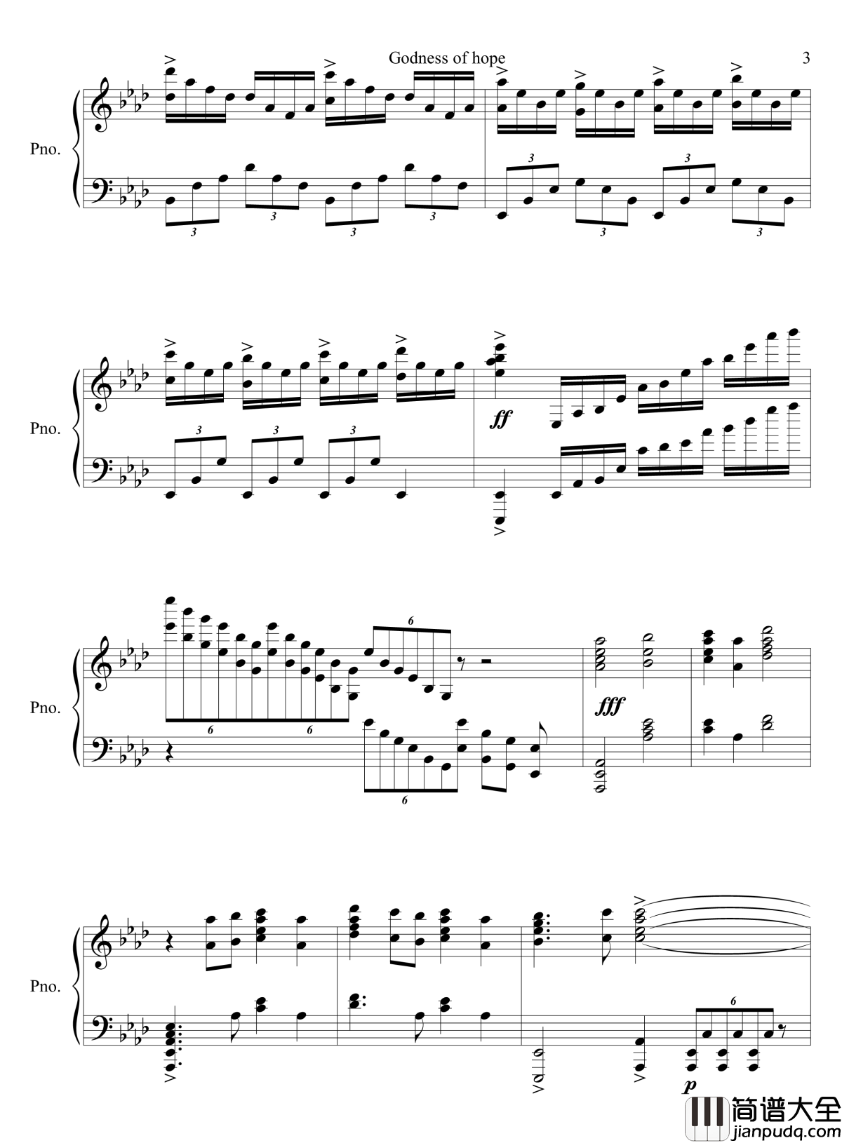 Godness_of_hope钢琴谱_尾浦游纪