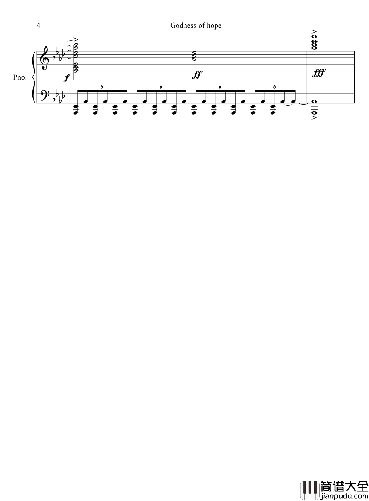 Godness_of_hope钢琴谱_尾浦游纪