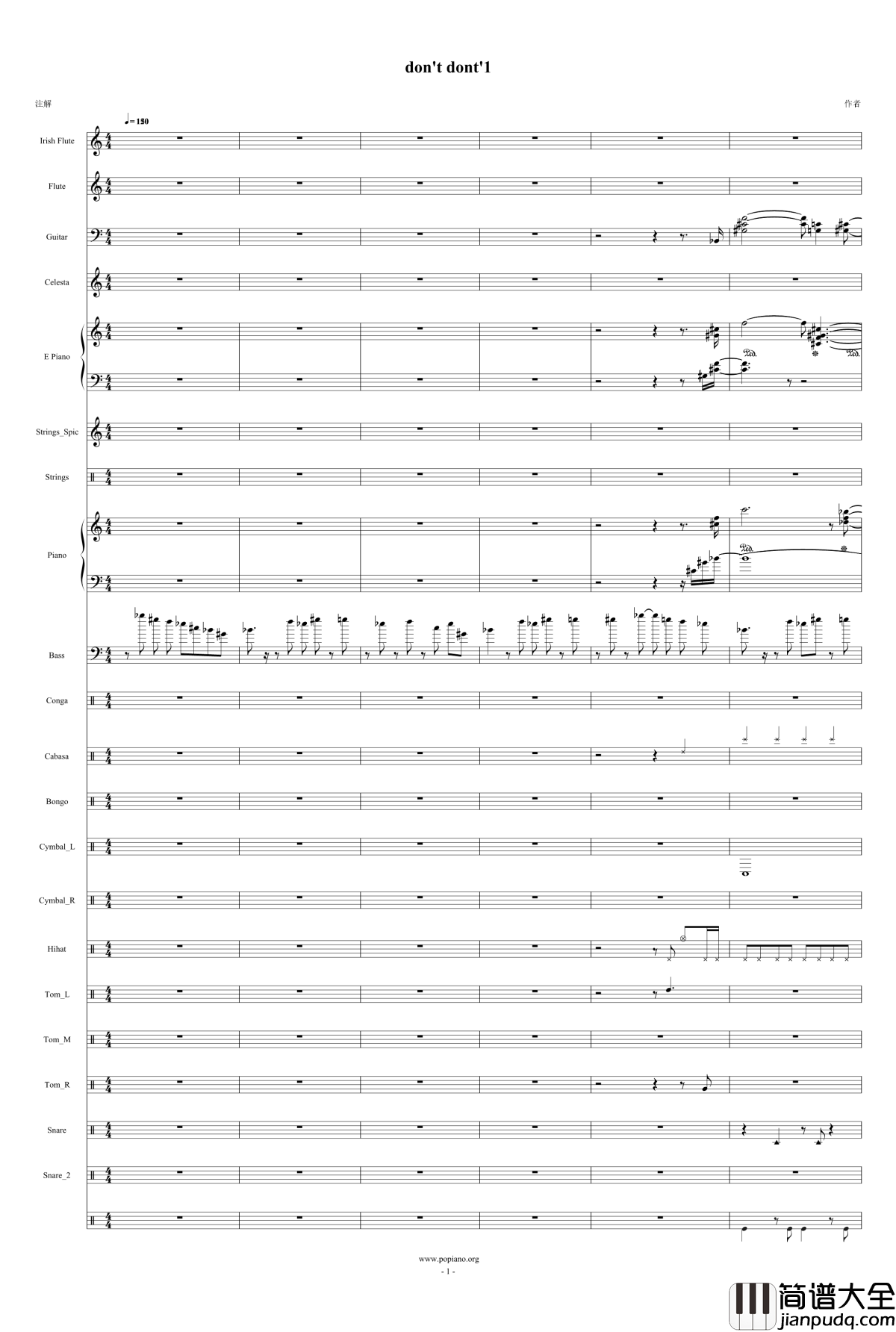 Don't_Don't钢琴谱_Bossa_Nova_天钦