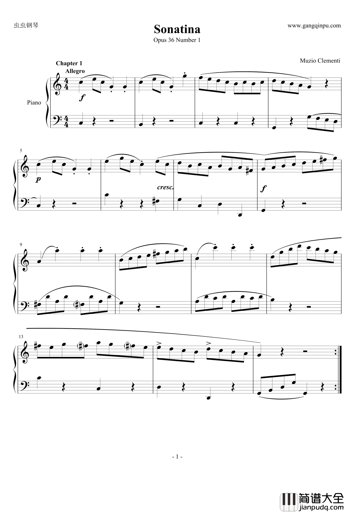 by_Muzio_ClementiSonatina钢琴谱_Opus_36_Number_1_克来门蒂