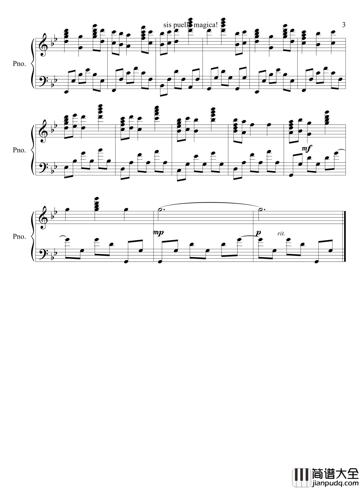 sis_puella_magica钢琴谱_尾浦游纪