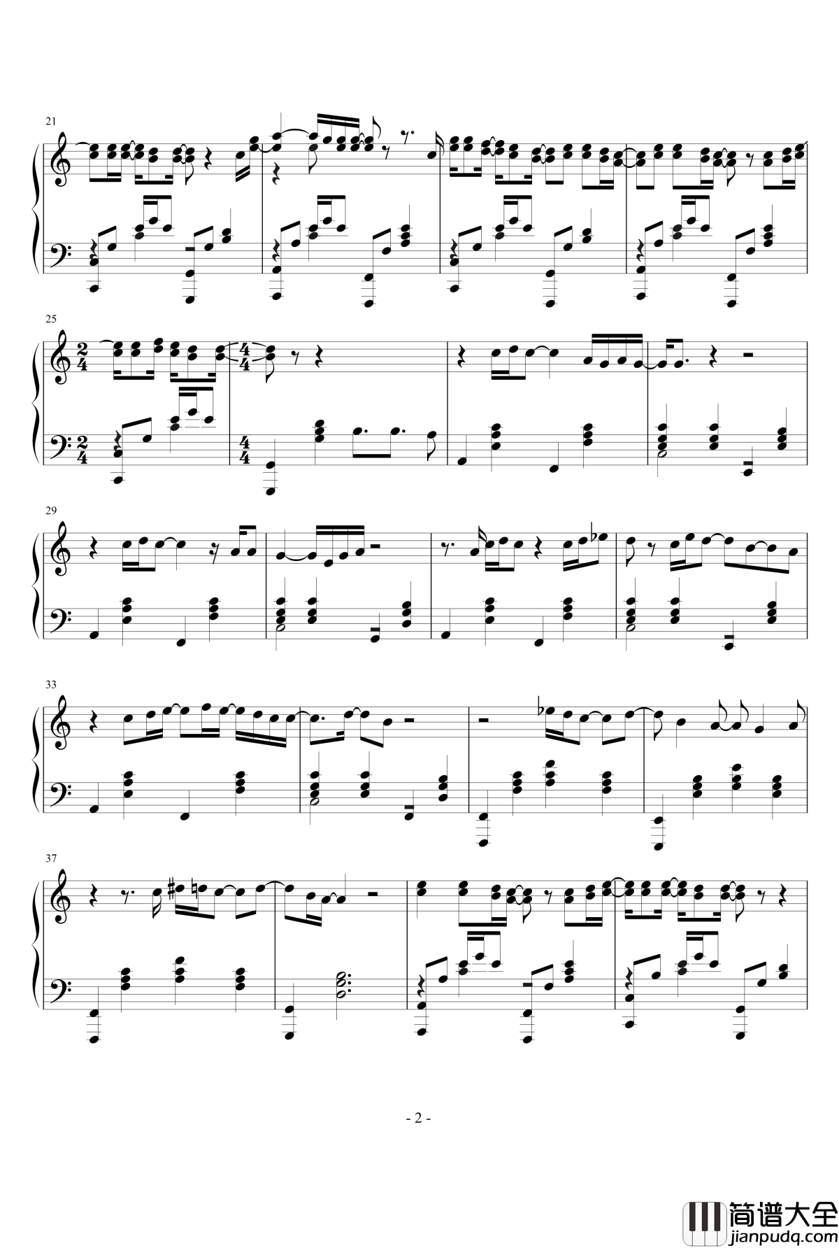 I_will_return钢琴谱_保罗沃克