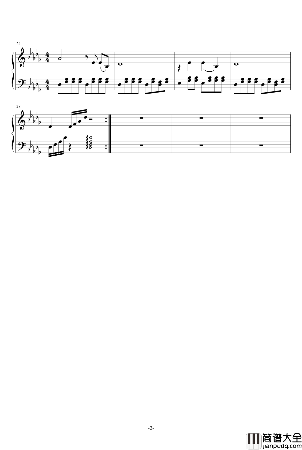 牧羊曲钢琴谱_钢琴即兴伴奏_王立平