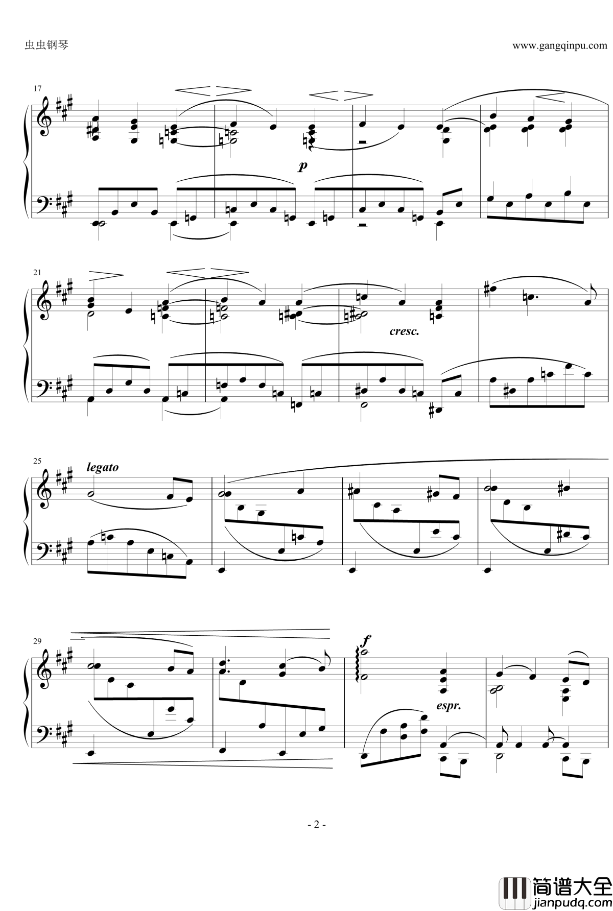 间奏曲Op.118__No.2钢琴谱_勃拉姆斯_Brahms