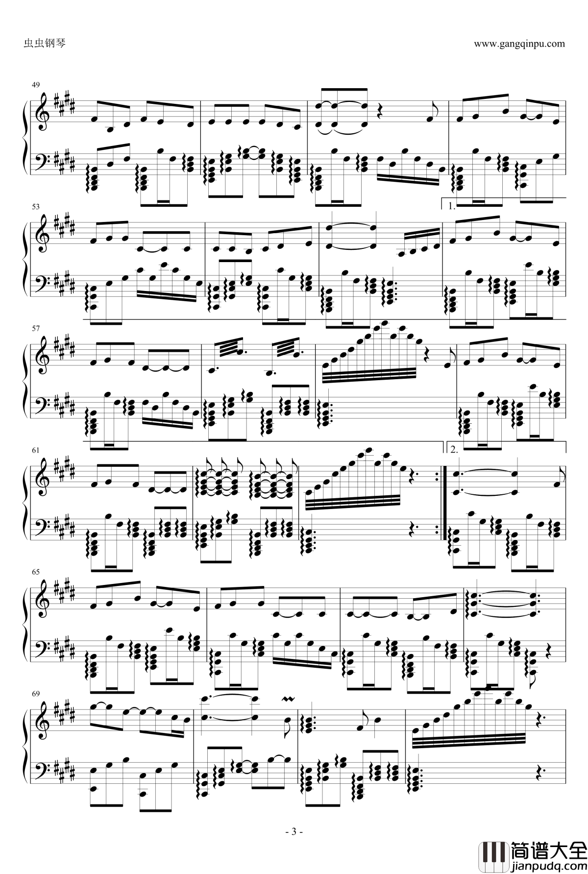 不可说钢琴谱_霍建华