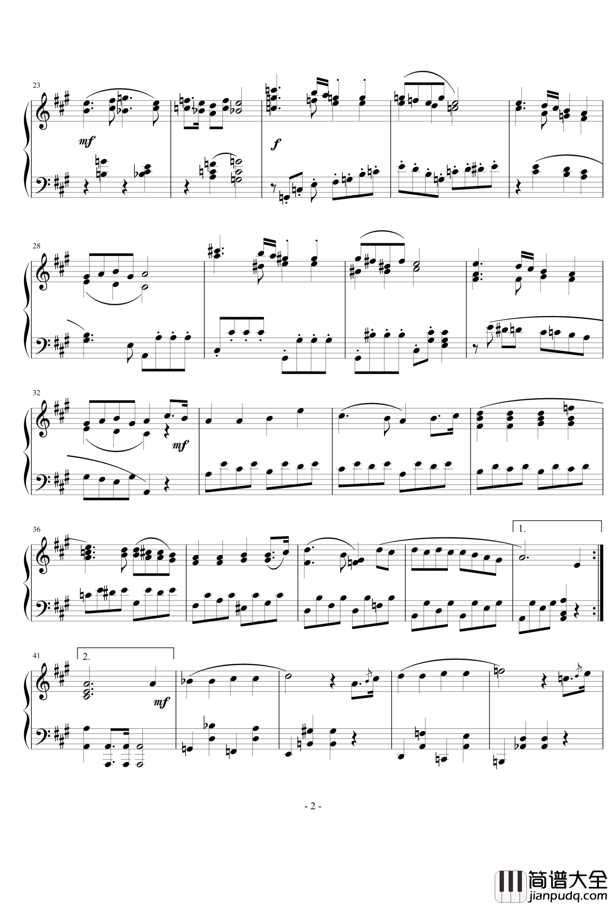 A大调奏鸣曲第一乐章钢琴谱_清代皇帝