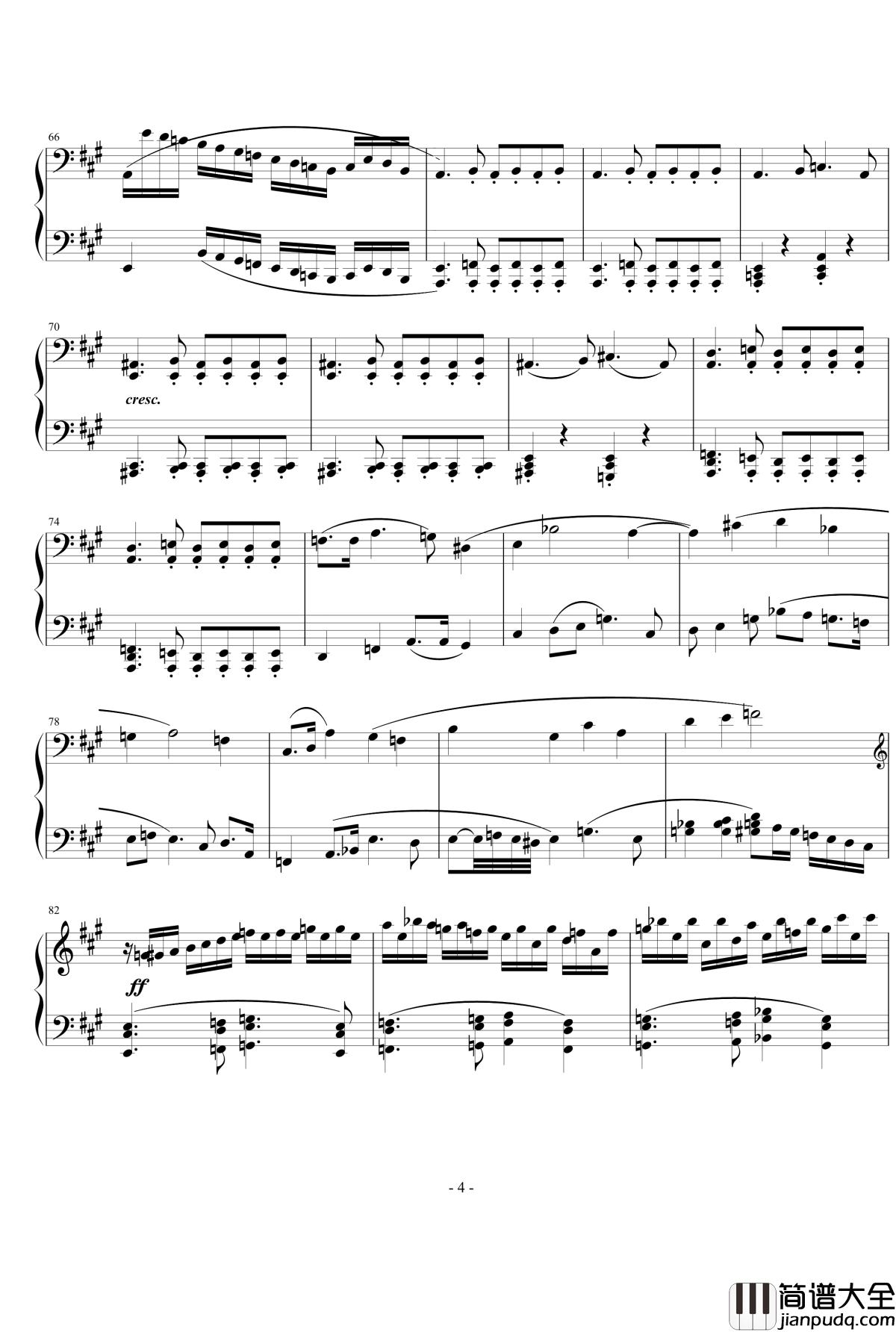 A大调奏鸣曲第一乐章钢琴谱_清代皇帝