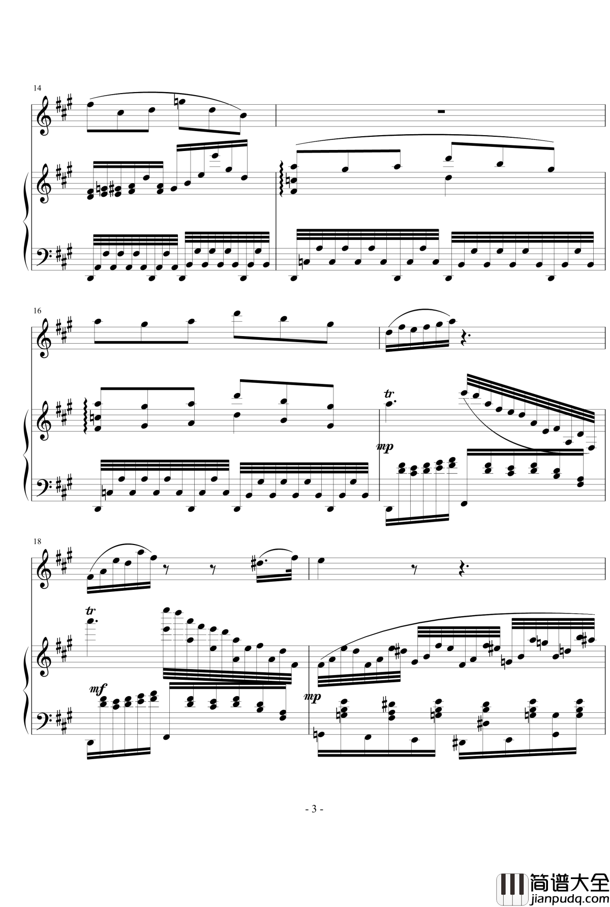 钢琴单簧管小奏鸣曲钢琴谱_nyride