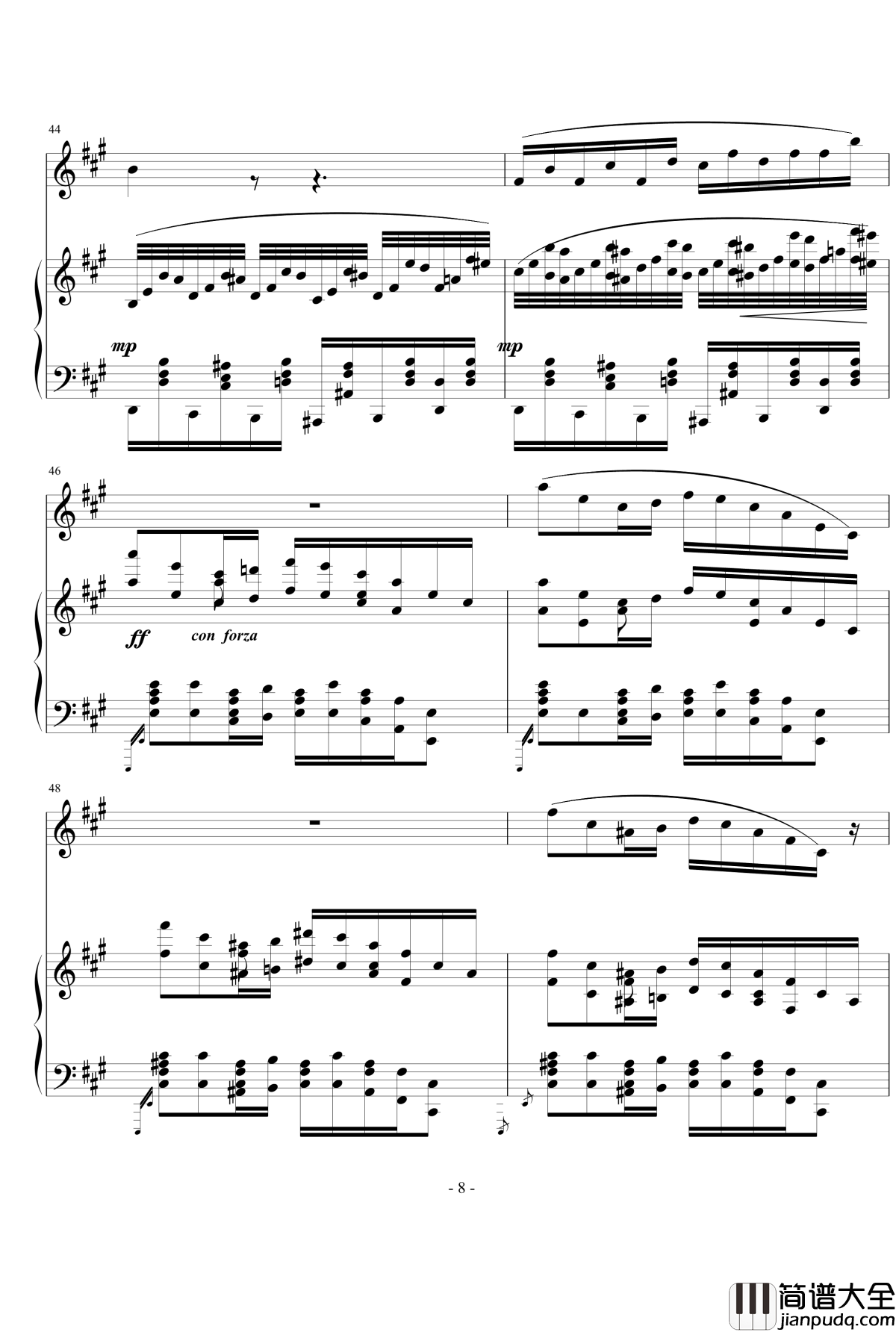 钢琴单簧管小奏鸣曲钢琴谱_nyride