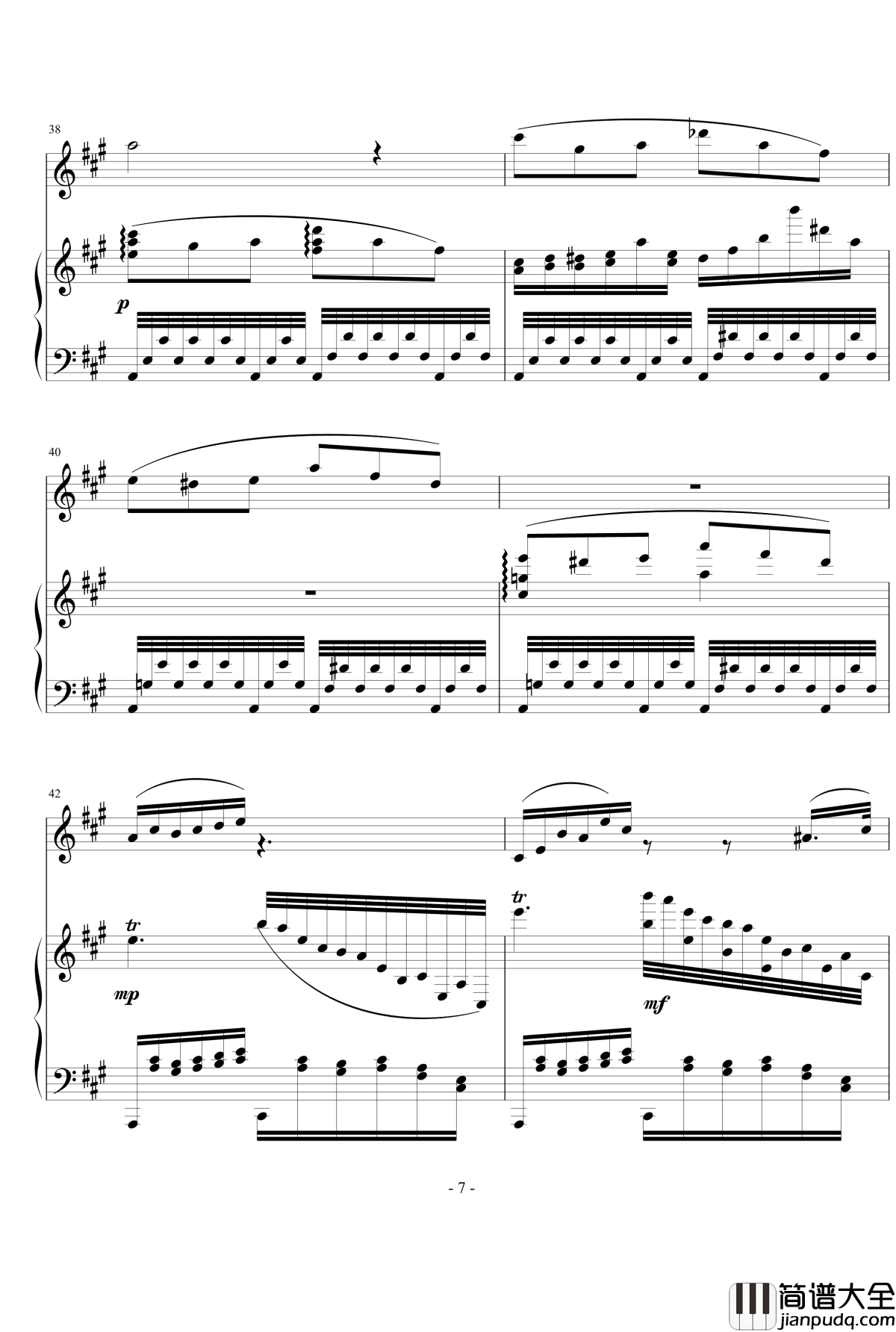 钢琴单簧管小奏鸣曲钢琴谱_nyride