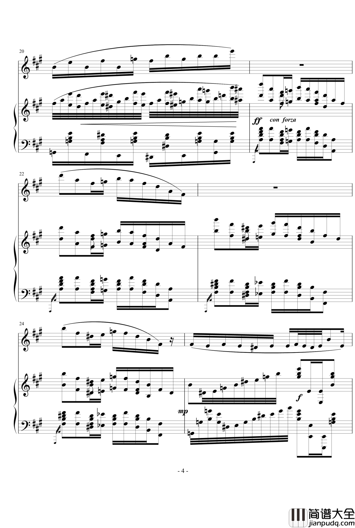 钢琴单簧管小奏鸣曲钢琴谱_nyride