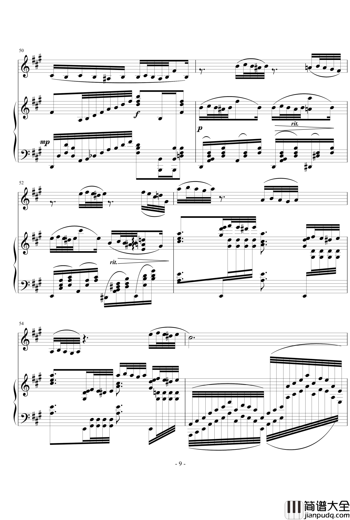 钢琴单簧管小奏鸣曲钢琴谱_nyride