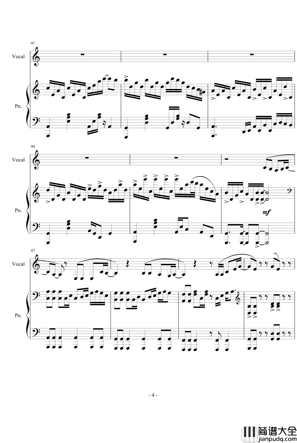 可惜没如果钢琴谱_弹唱_完整详细版_林俊杰