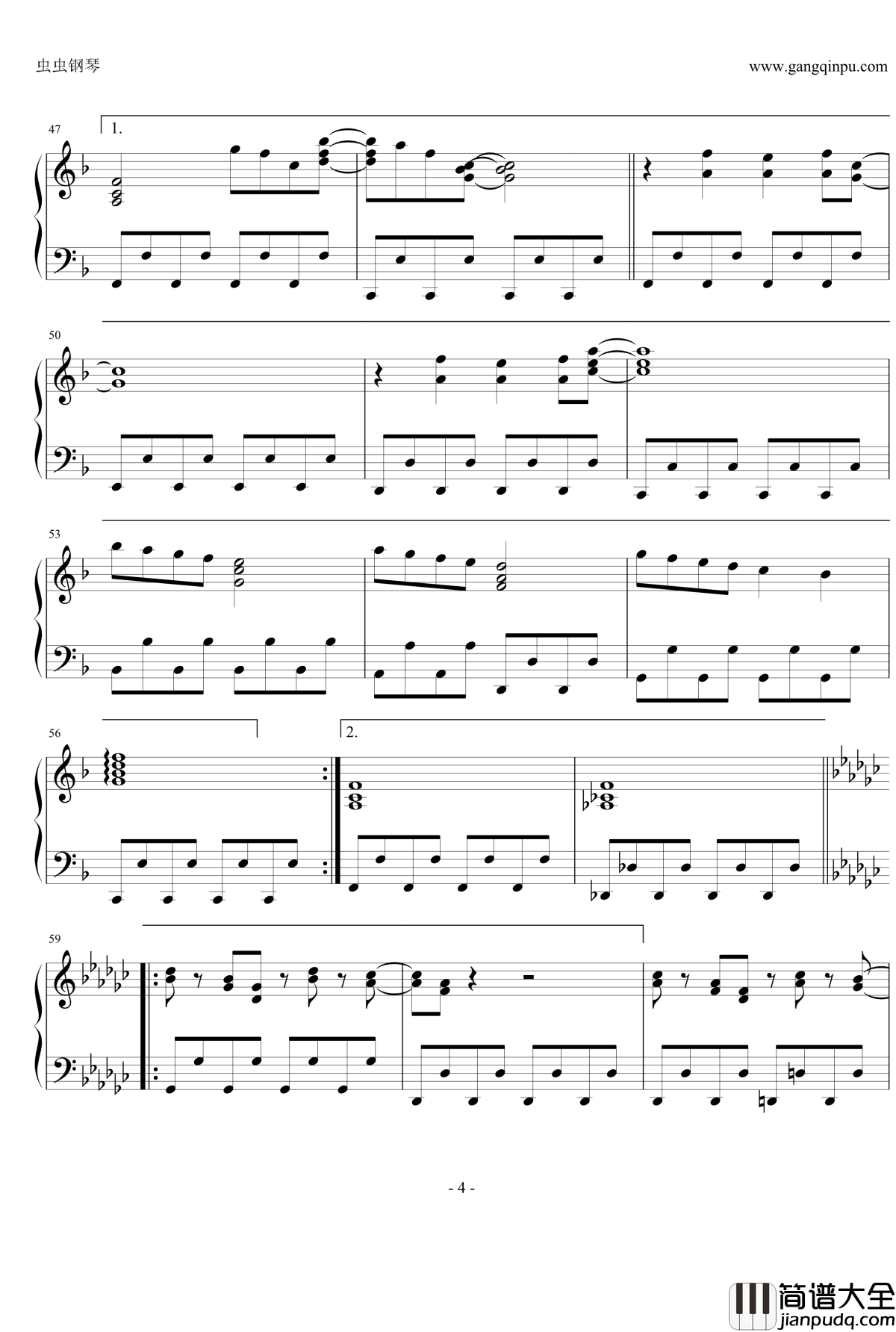 龙猫原版钢琴谱_久石让