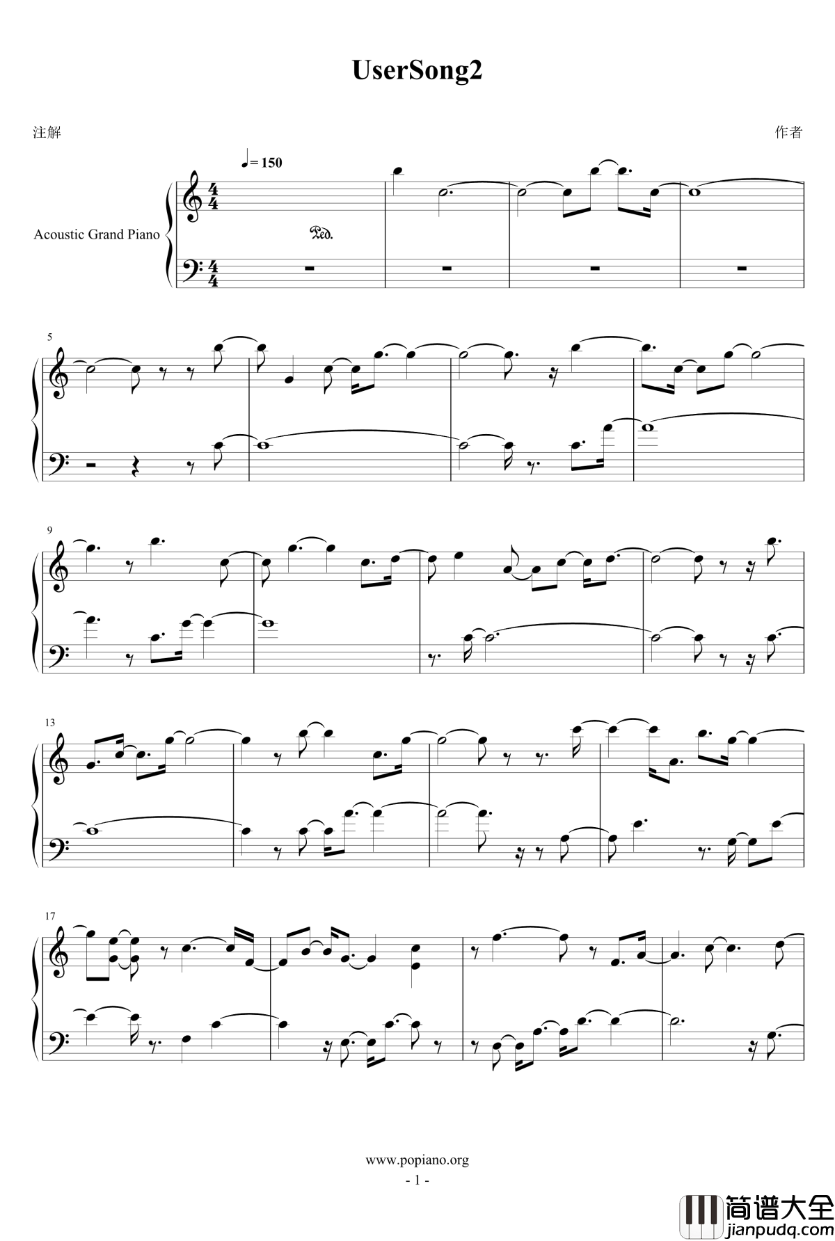 钢琴日记钢琴谱_6月14日_eggming