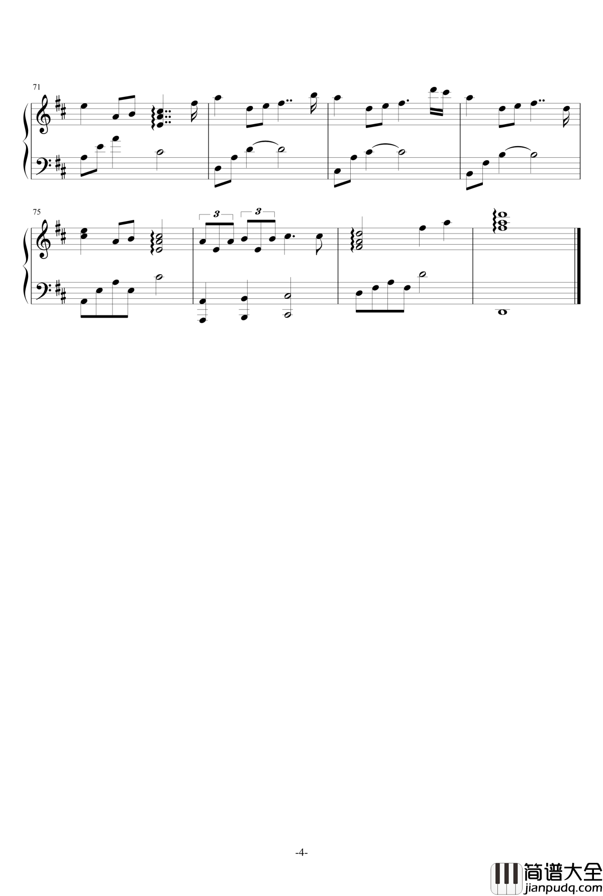 Memory钢琴谱_gta3vcsa