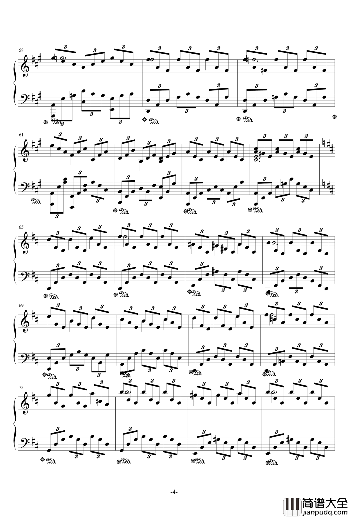 升f小调狂想曲钢琴谱_黑羽凌寒