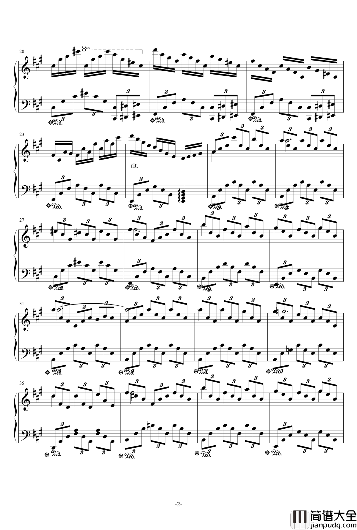 升f小调狂想曲钢琴谱_黑羽凌寒