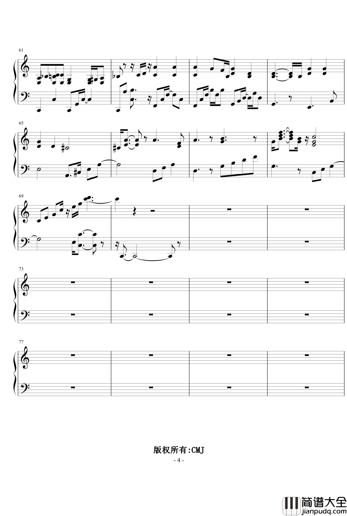 初恋的感觉钢琴谱_CMJ1053678705