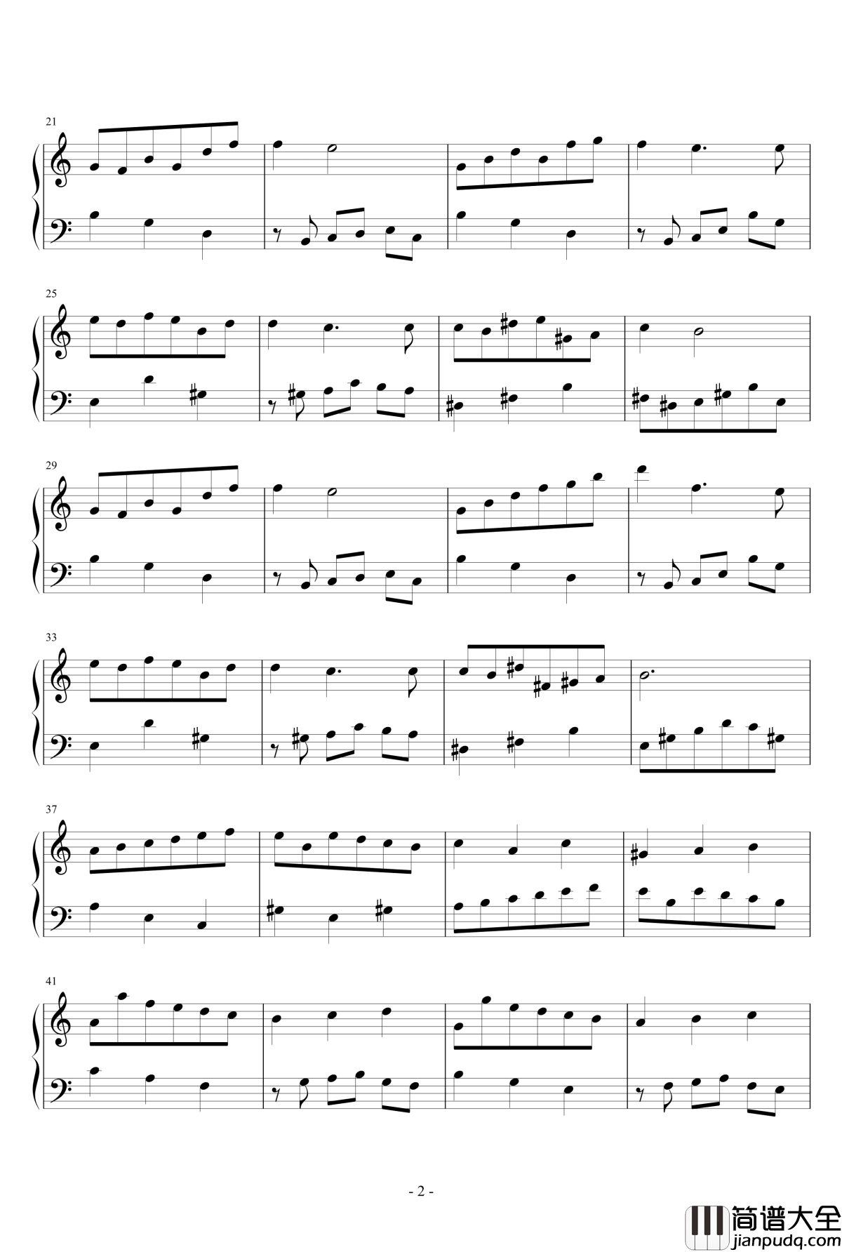 简单小复调12钢琴谱_eggming