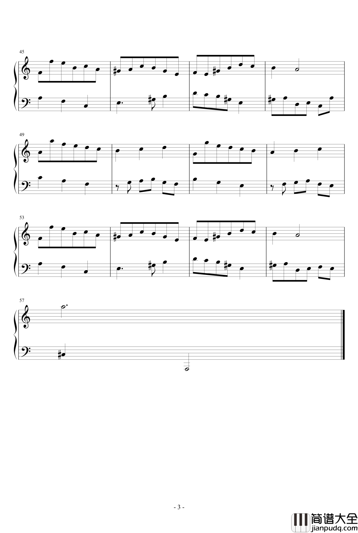 简单小复调12钢琴谱_eggming