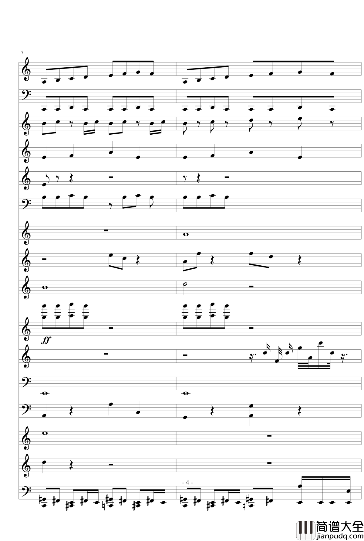 暗夜车钢琴谱_yuge1992