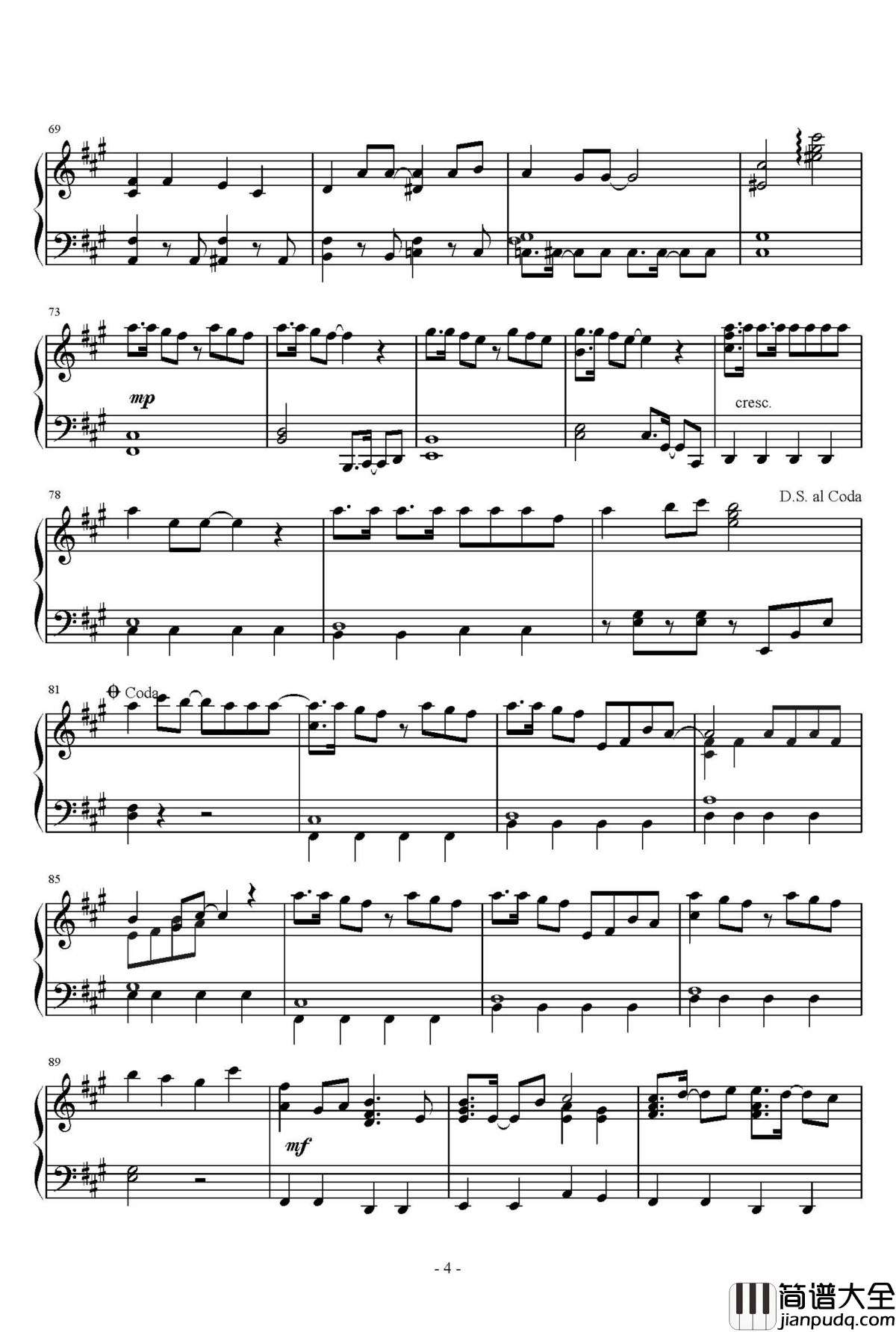 片想いFinally钢琴谱_SKE48