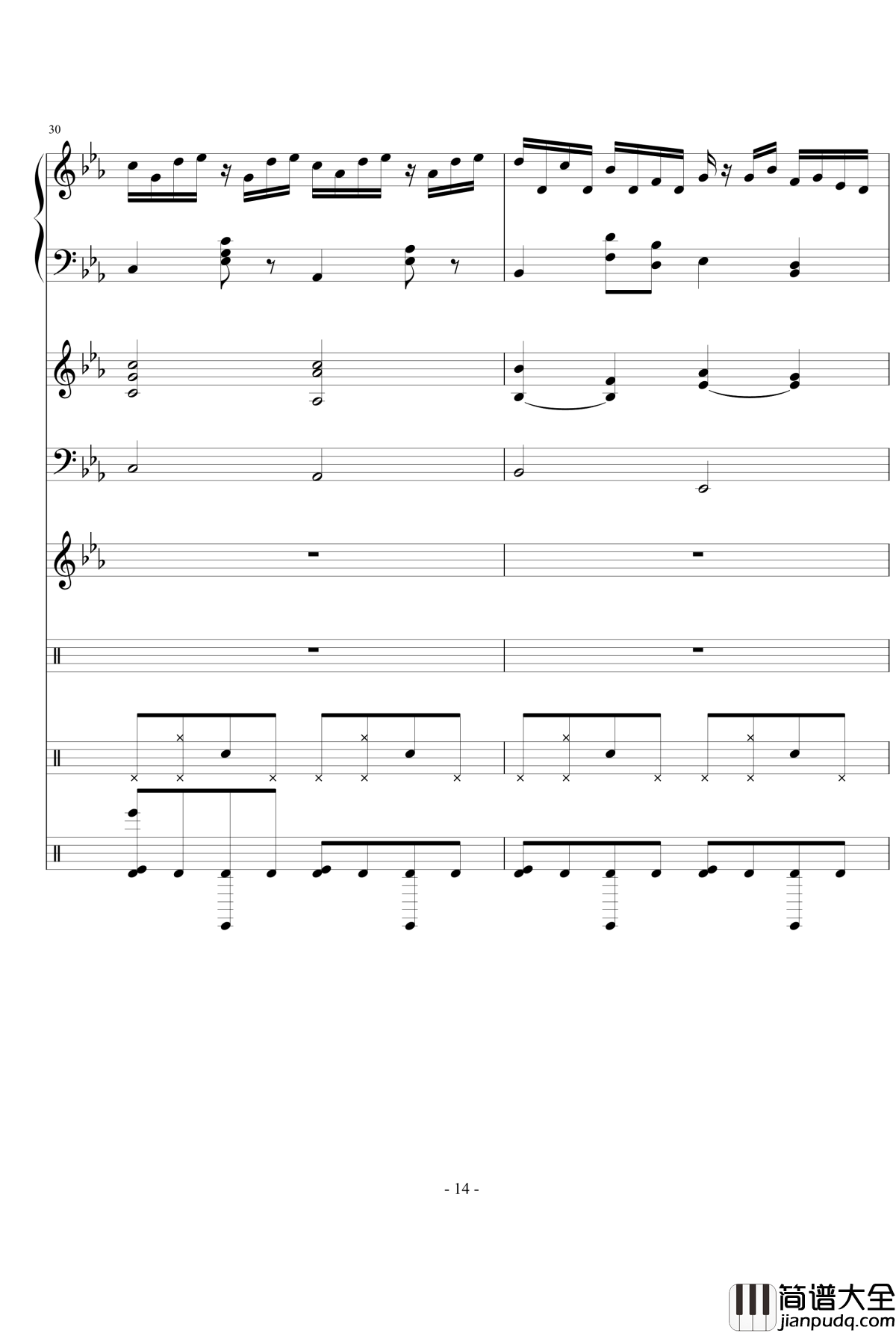 思絮钢琴谱_Ydolem