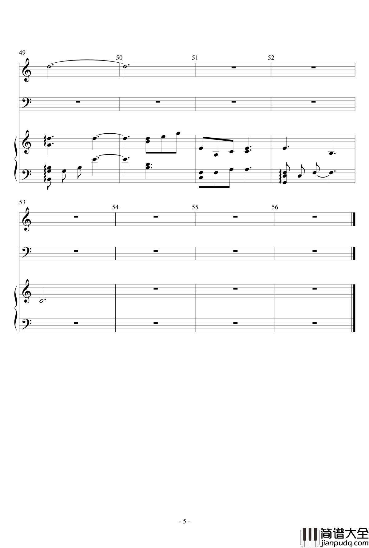 Dream钢琴谱_钢琴大提小提合奏_Deemo